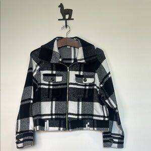 Black and White Plaid Jacket